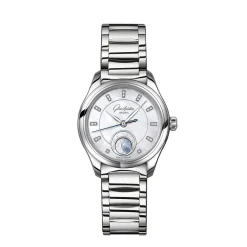 Fashion Glashütte Serenade Luna med perlemor og stållenke 32,5 mm Klokker Med Diamanter | Til Henne