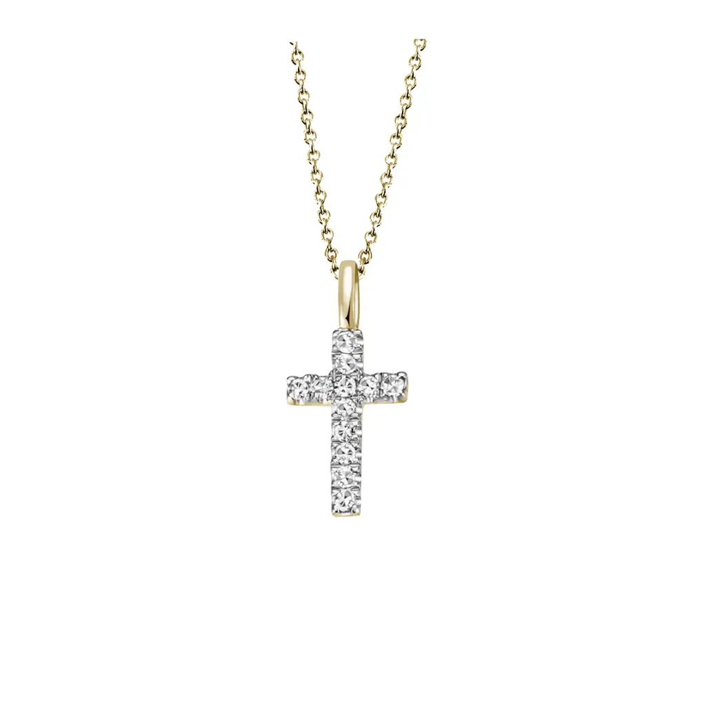 Best Gullanheng med diamanter kors 0,08 ct Halssmykker