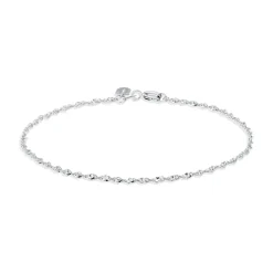 New Gullarmbånd hvitt gull 1,9 mm 17 cm Singapore Armbånd