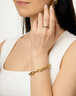 Sale Gullarmbånd med ellipse-ledd Armbånd