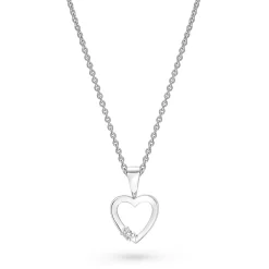 Online Gullhjerte med 0,02 ct diamanter Halssmykker