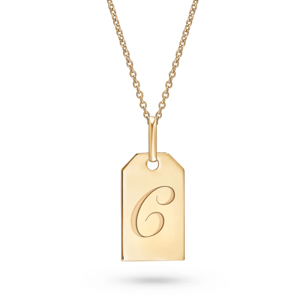 Sale Gullplate anheng 20 mm x 12 mm Til Menn | Halssmykker