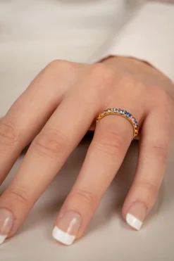 Discount Gullring med multicolor safir 0,85 carat Ringer