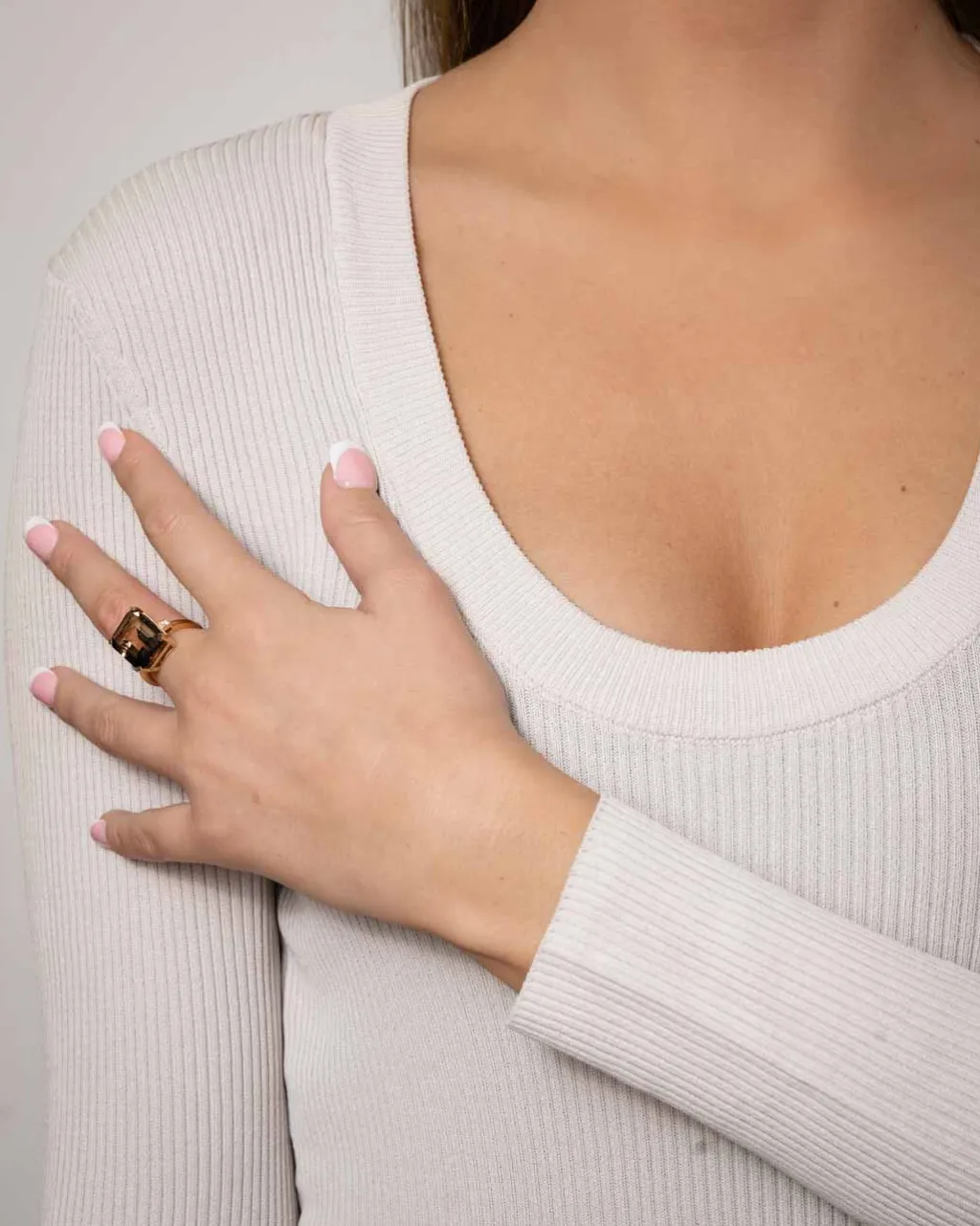 New Gullring med røkkvarts og diamanter Ringer