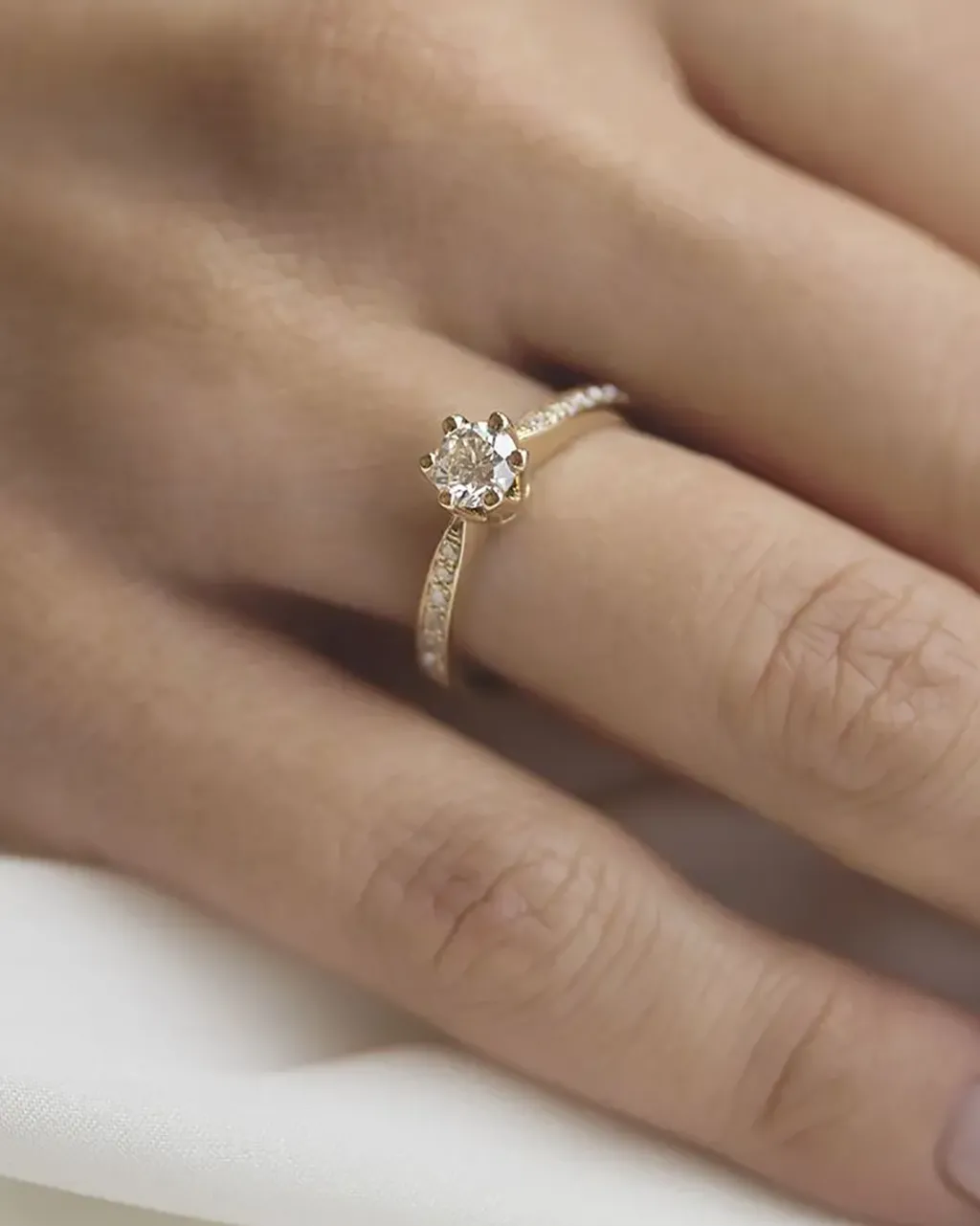 New Gult gull 0,50 ct TW/VS Elegance Exclusive diamantring Ringer