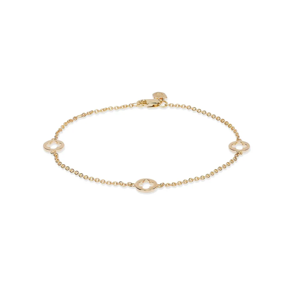 Outlet Gult gull armbånd med firkløver Armbånd