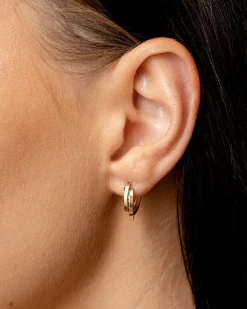 Sale Gult gull creoler 10 mm Ørepynt