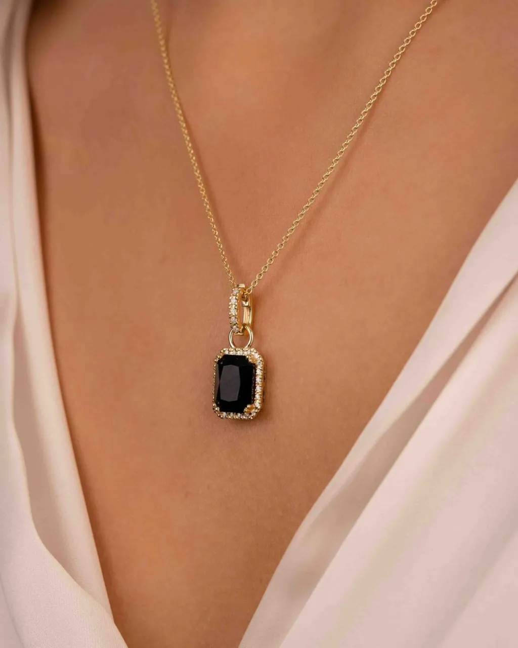 Online Gult gull med diamanter låsemekanisme for Joy charms Halssmykker | Ørepynt