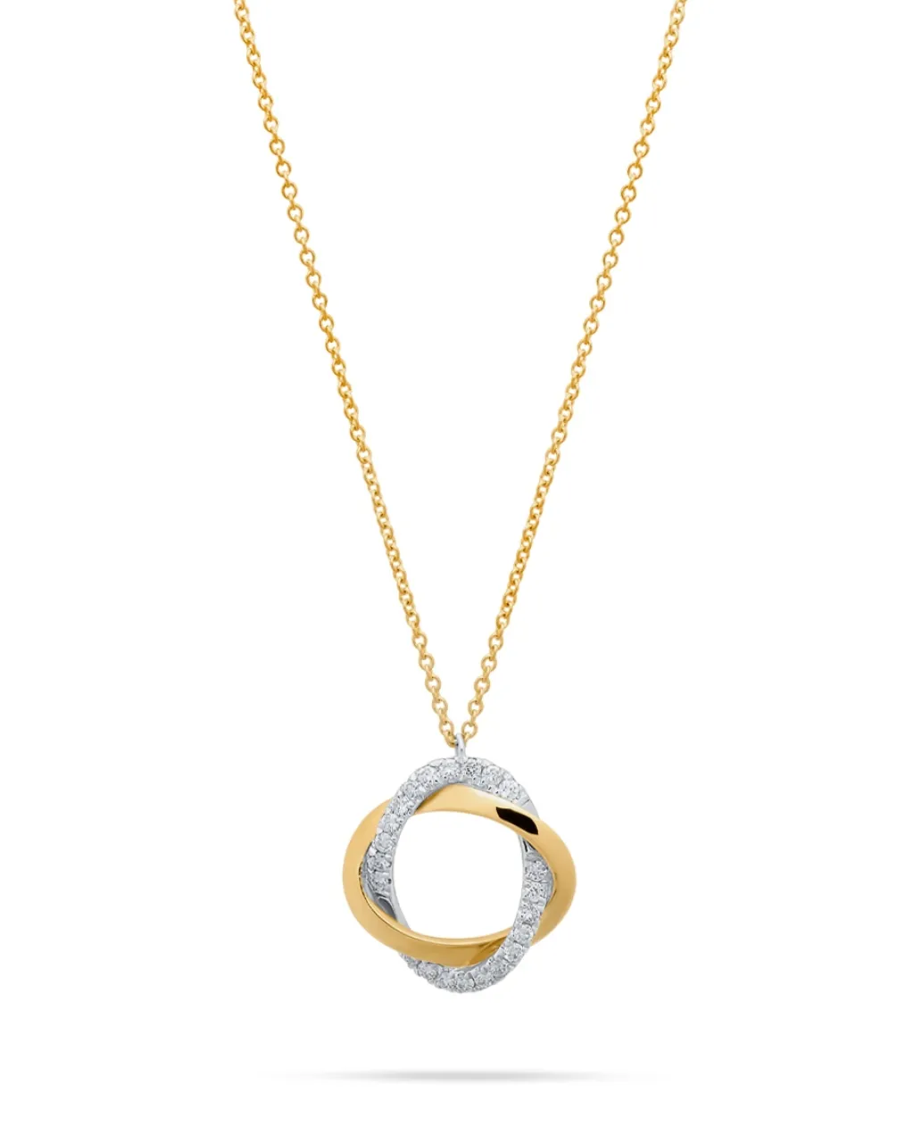 Discount Halssmykke i gult gull med anheng med diamanter 0,17 ct Halssmykker