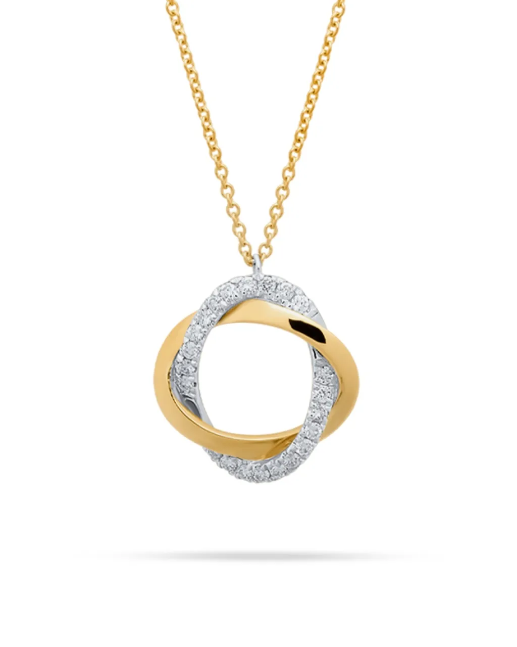 Discount Halssmykke i gult gull med anheng med diamanter 0,17 ct Halssmykker