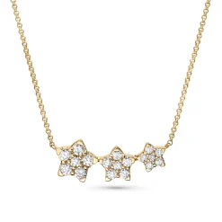 Discount Halssmykke i gult gull stjerner 0,51 ct Halssmykker