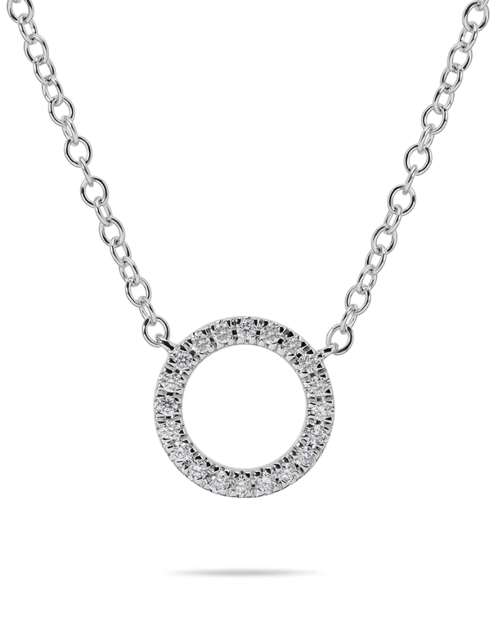 New Halssmykke i hvitt gull med diamantanheng 0,10 ct Halssmykker