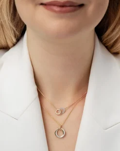 New Halssmykke i hvitt og gult gull med diamanter 0,10 ct Halssmykker