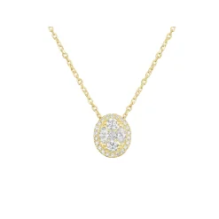 Fashion Halssmykke med diamantanheng i gult gull 0,50 ct Halssmykker