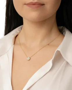 Fashion Halssmykke med diamantanheng i gult gull 0,50 ct Halssmykker