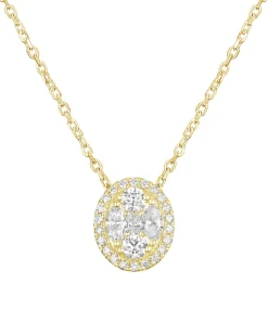 Fashion Halssmykke med diamantanheng i gult gull 0,50 ct Halssmykker