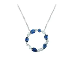 Sale Halssmykke med safirer og diamanter 0,40 ct Halssmykker