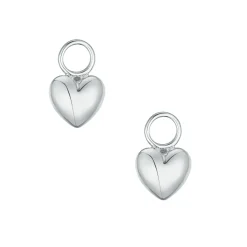 Clearance Hjerteformede Joy charms i hvitt gull Ørepynt