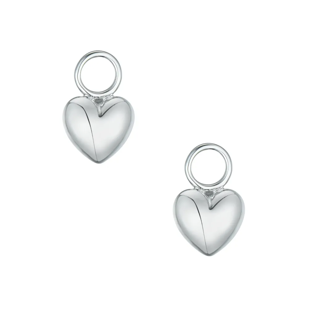 Clearance Hjerteformede Joy charms i hvitt gull Ørepynt