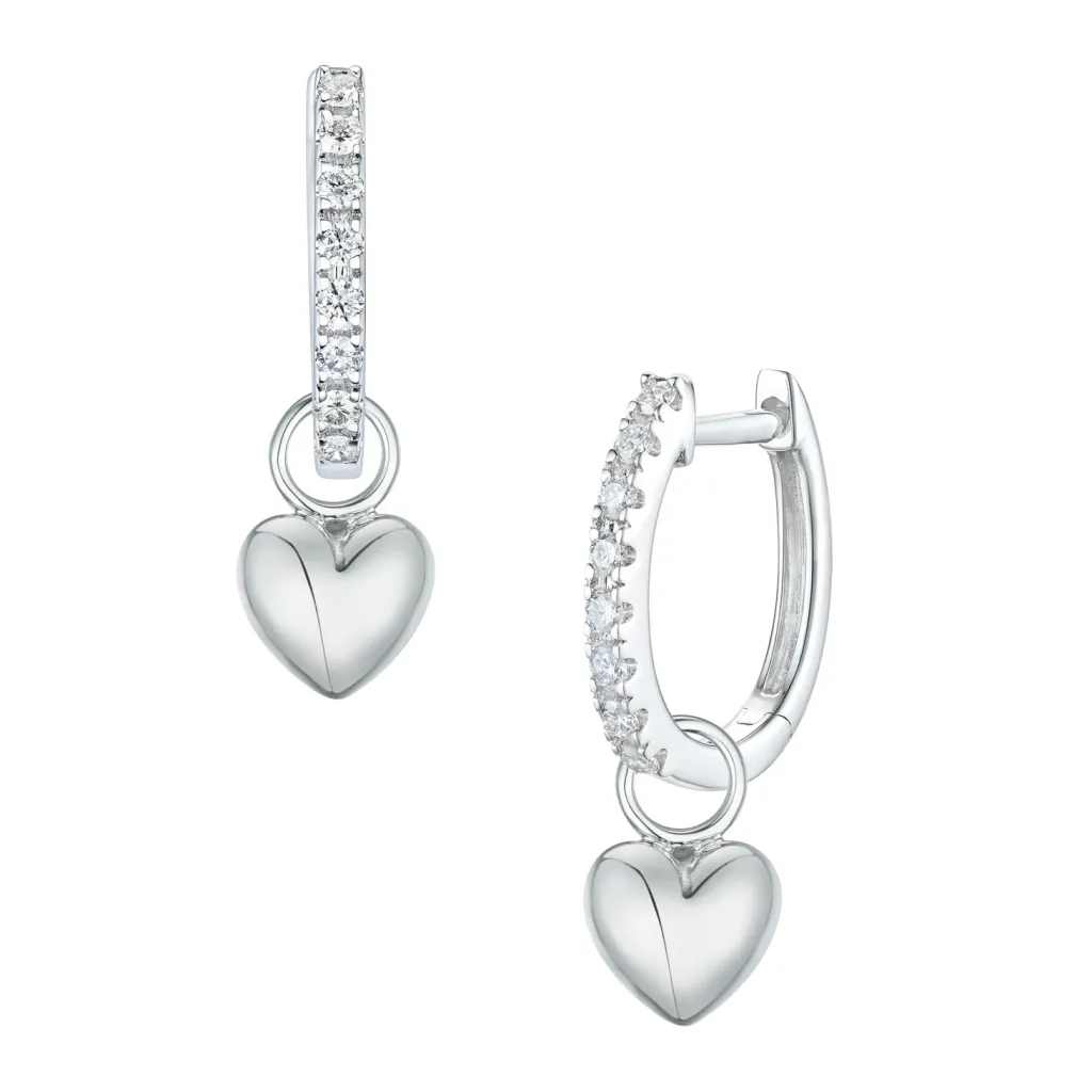 Clearance Hjerteformede Joy charms i hvitt gull Ørepynt