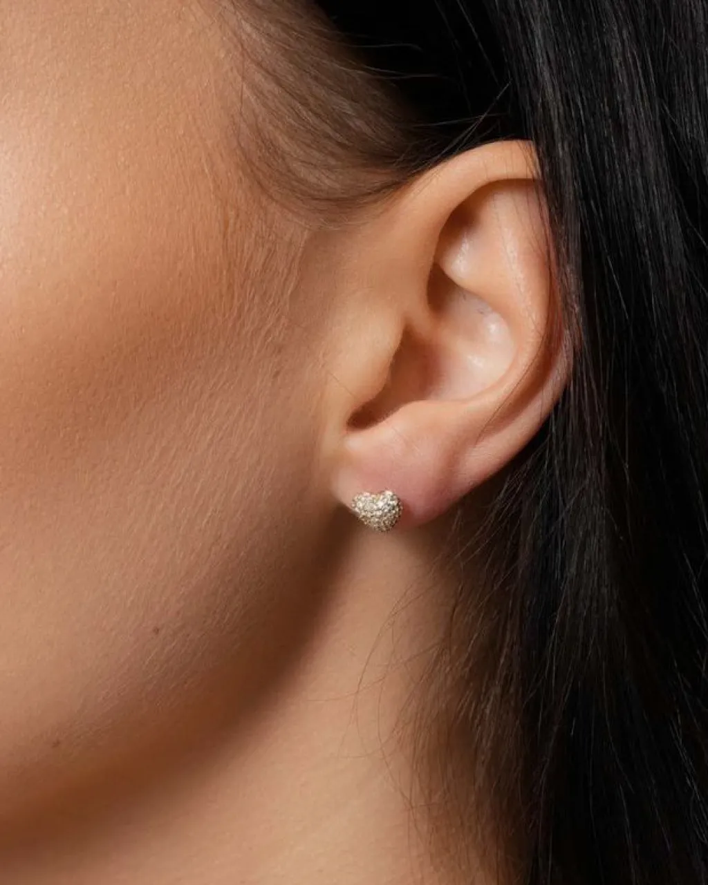 Best Hjerteørepynt i gult gull med diamanter 0,36 ct Ørepynt