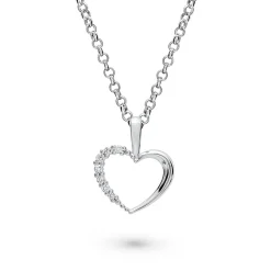 Best Hvitt gull diamanthjerte 0,05 ct Halssmykker