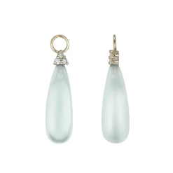 Best Joy charms i gult gull med diamanter og grønn ametyst Ørepynt