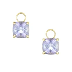 Sale Joy charms i gult gull med ametyst Ørepynt