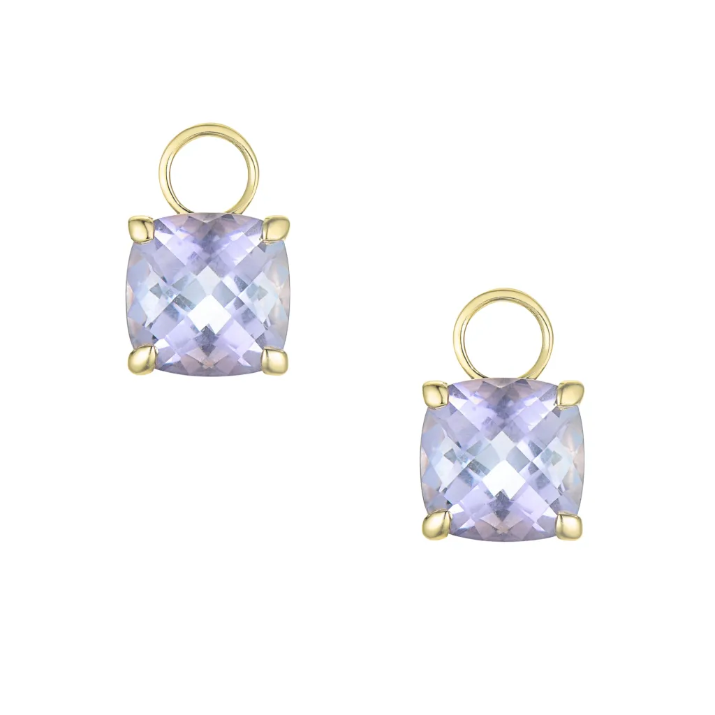 Sale Joy charms i gult gull med ametyst Ørepynt