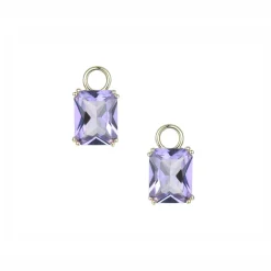 Fashion Joy charms i gult gull med lilla ametyst Ørepynt