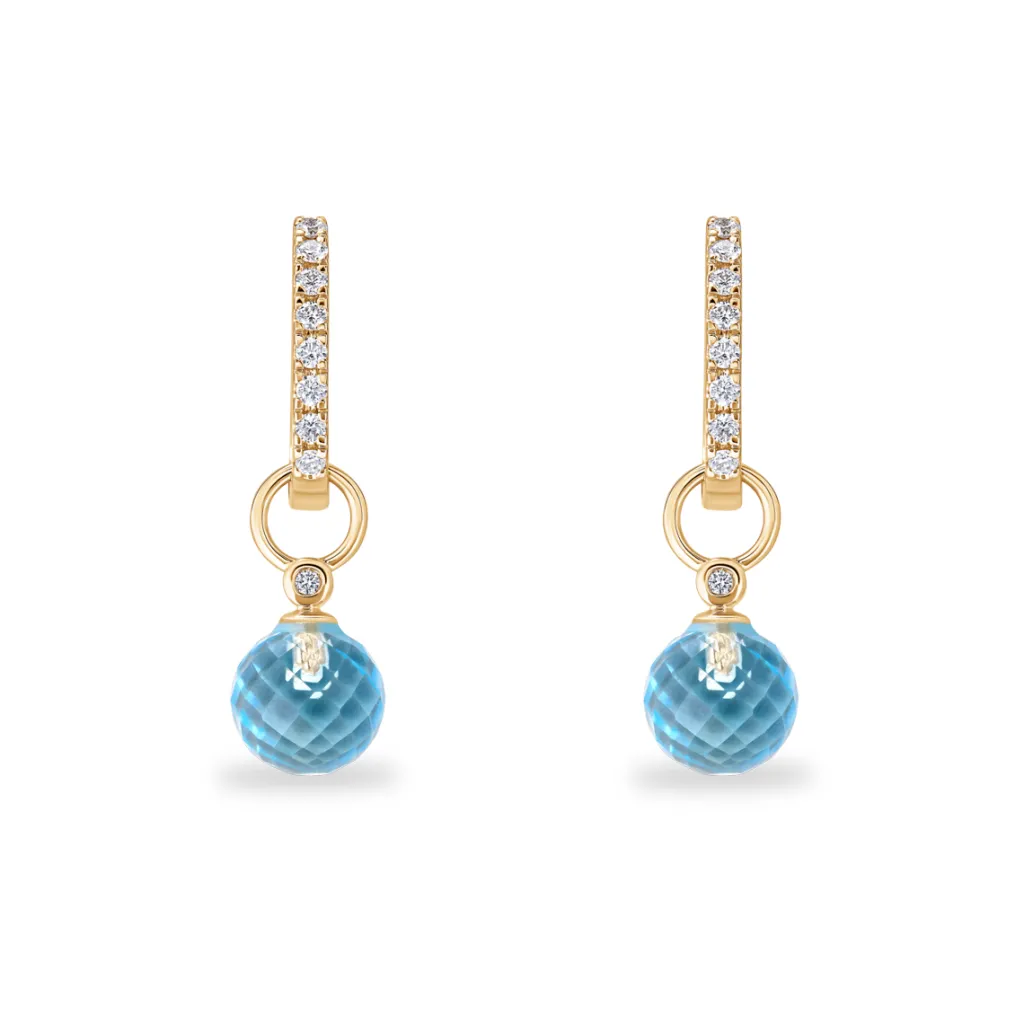 Discount Joy charms i gult gull med topas og diamanter Ørepynt