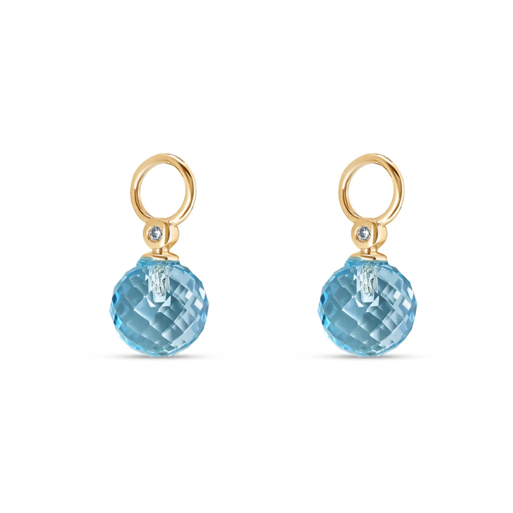 Discount Joy charms i gult gull med topas og diamanter Ørepynt