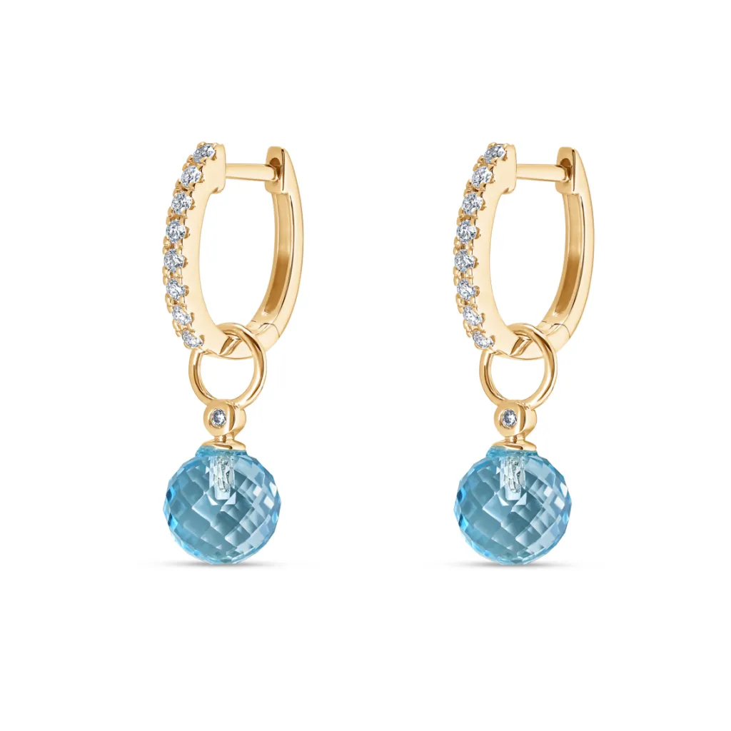 Discount Joy charms i gult gull med topas og diamanter Ørepynt