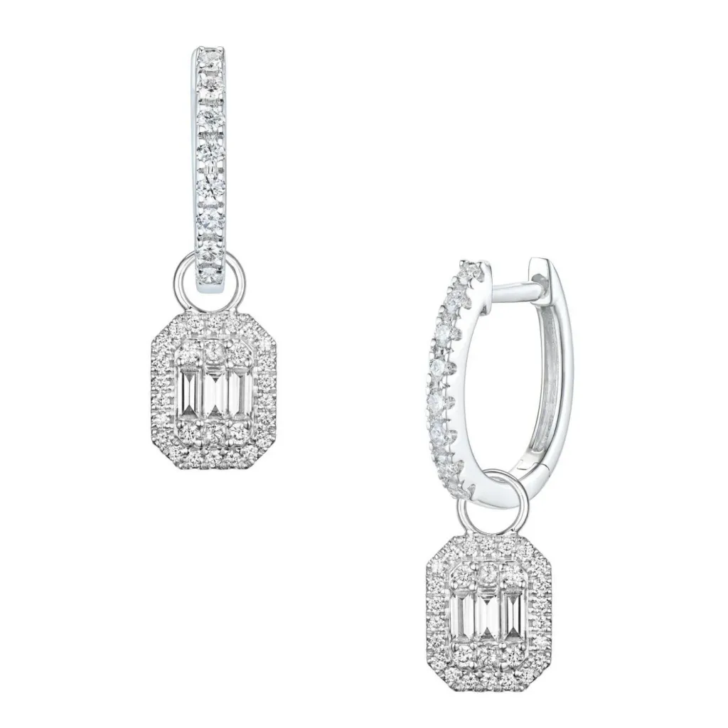 Fashion Joy charms i hvitt gull fattet med diamanter 0,85 ct Ørepynt