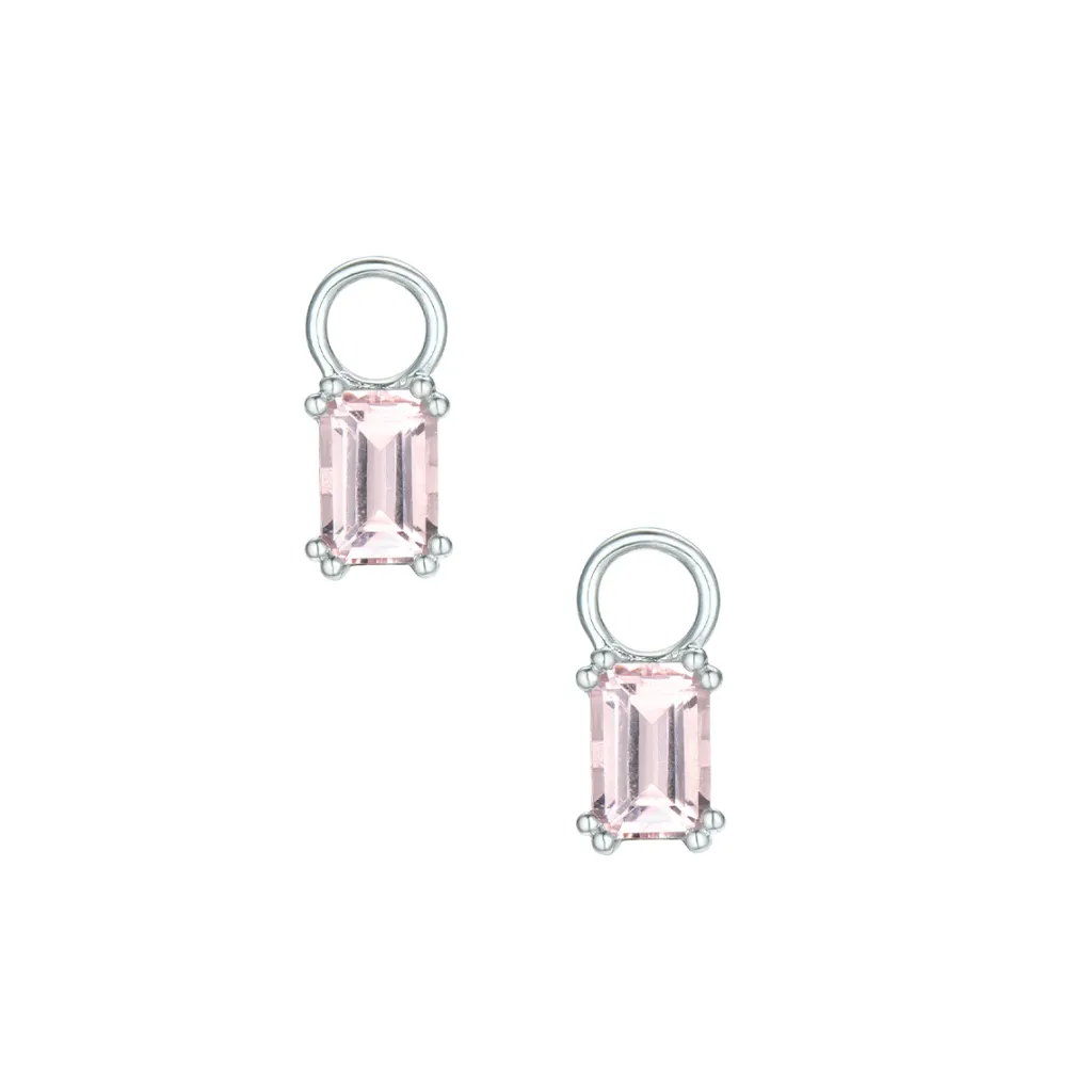 Best Joy charms i hvitt gull med dus-rosa morganitt Ørepynt