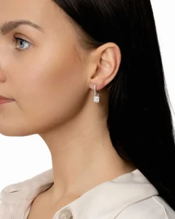 Outlet Joy charms i hvitt gull princess cut 0,50 ct Ørepynt