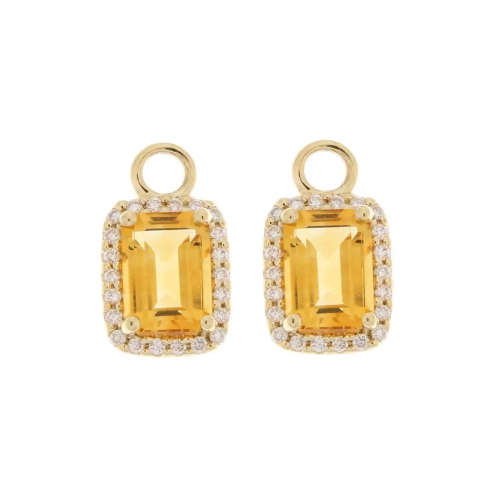 Hot Joy charms med citrin og diamant Ørepynt