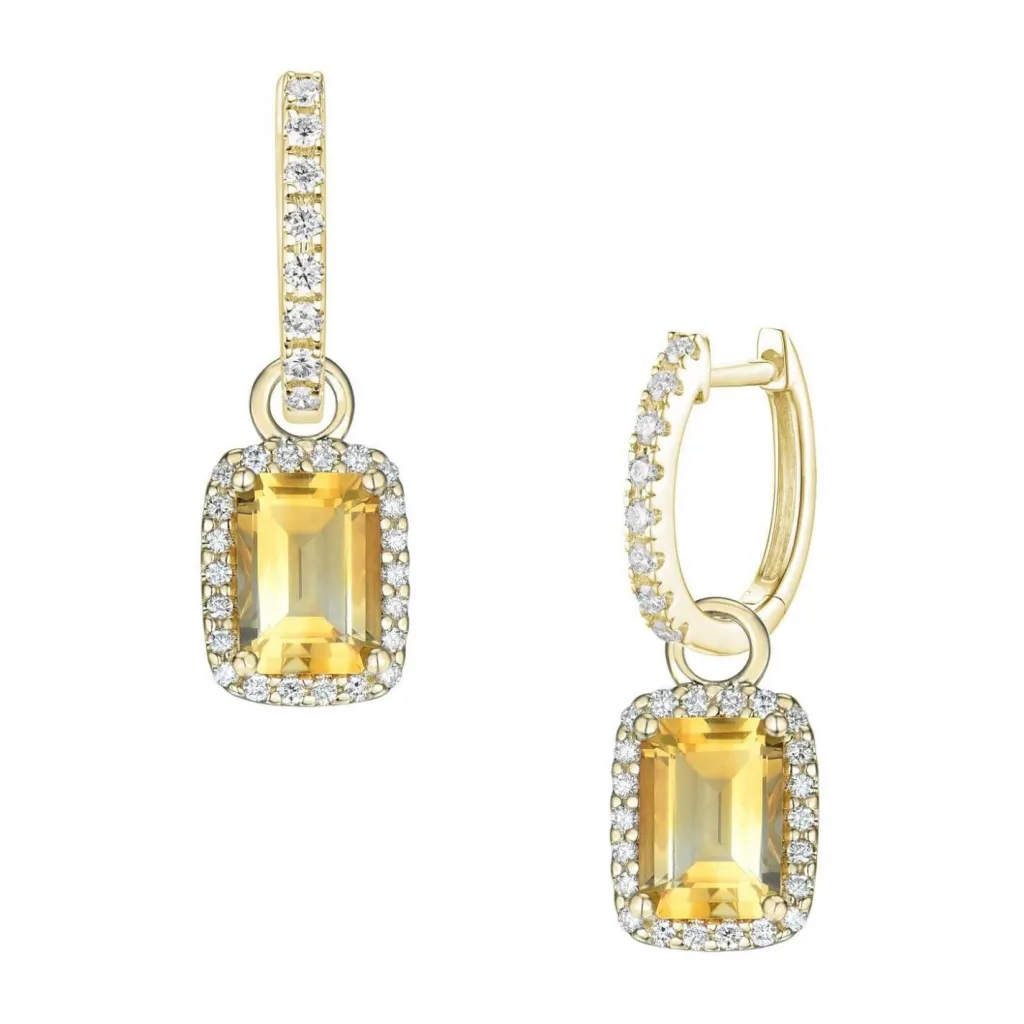 Hot Joy charms med citrin og diamant Ørepynt
