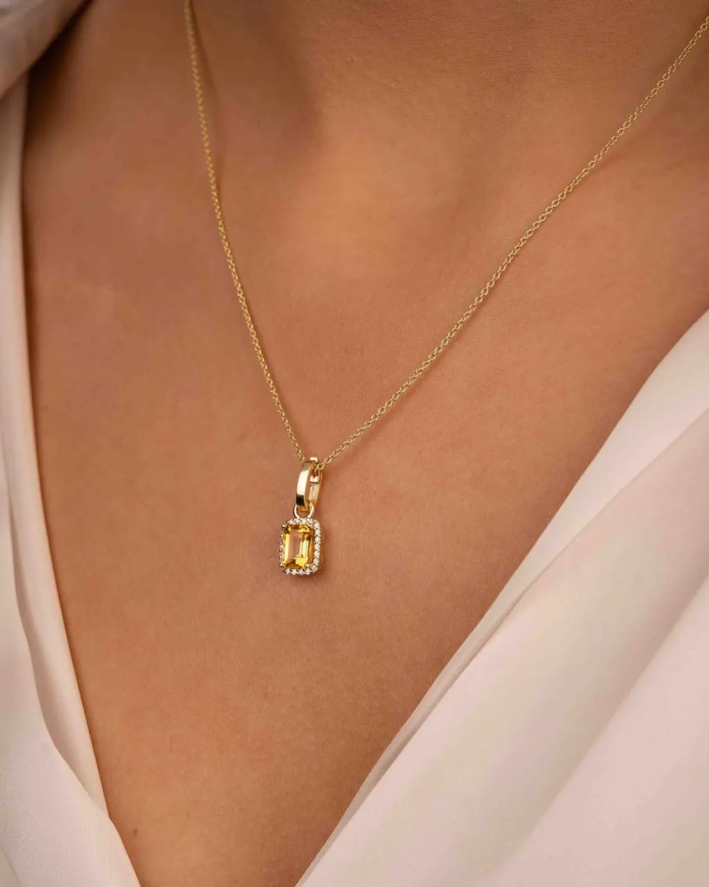 Hot Joy charms med citrin og diamant Ørepynt
