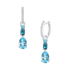 Sale Joy charms med Sky Blue- og London Blue topas Ørepynt