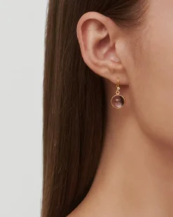Outlet Julie Sandalu Prime øredobber med rosa krystall Ørepynt
