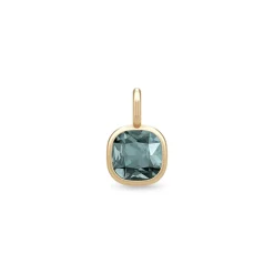 Online Olivia blå cushion cut forgylt anheng Halssmykker
