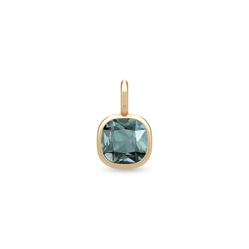 Online Olivia blå cushion cut forgylt anheng Halssmykker