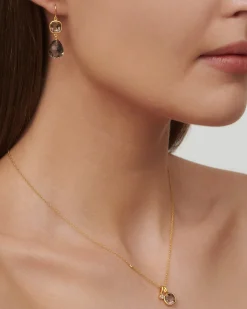 Discount Olivia Smokey forgylt sølvanheng Halssmykker