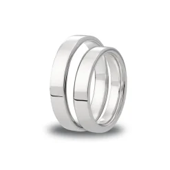 Best Klassisk flat giftering i hvitt gull 3,5 mm Ringer