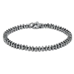 Sale Leddet sølvarmbånd i sort rhodium Til Menn | Armbånd