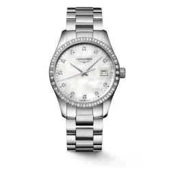 Online Conquest Classic med diamanter hvit perlemor 34 mm Til Henne