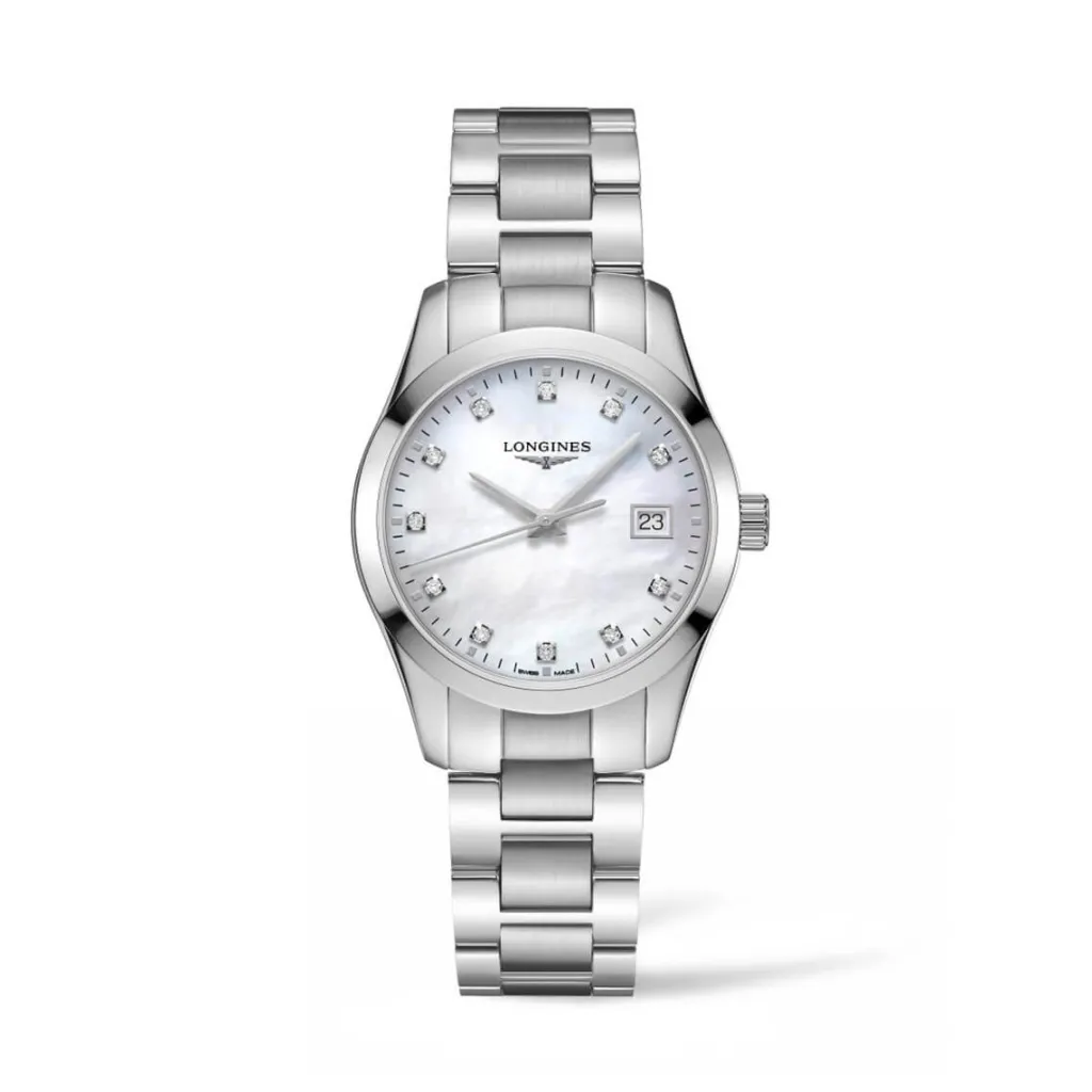 Discount Conquest Classic med diamanter og perlemorsskive Klokker Med Diamanter | Til Henne