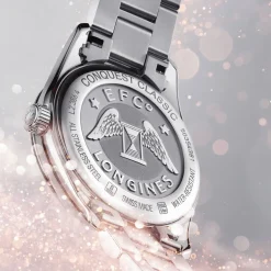 Discount Conquest Classic med diamanter og perlemorsskive Klokker Med Diamanter | Til Henne