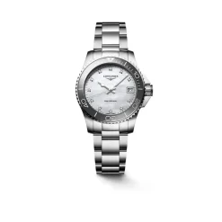 Fashion HydroConquest diamanter 0,044 ct hvit perlemor 32 mm Klokker Med Diamanter | Dykkerklokker